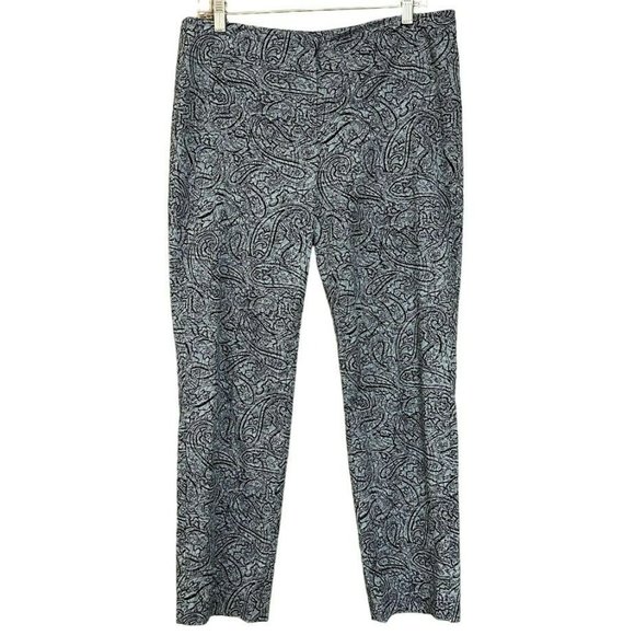 J. Jill Blue Paisley Lightweight Slim Leg Pants‎ Womens 10 - Picture 1 of 6